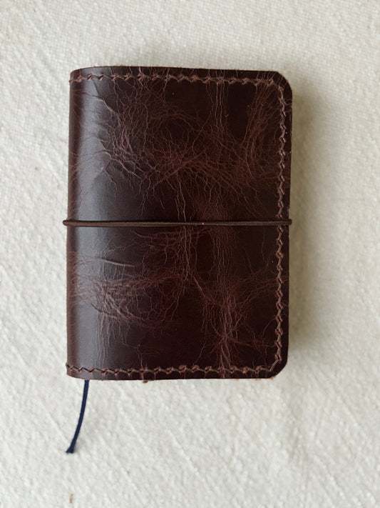 A7 Leather Book Cover, Wyatt Chocolate