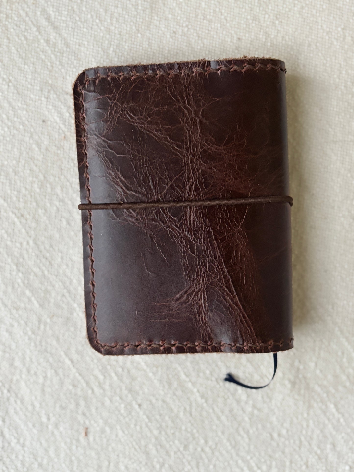 A7 Leather Book Cover, Wyatt Chocolate