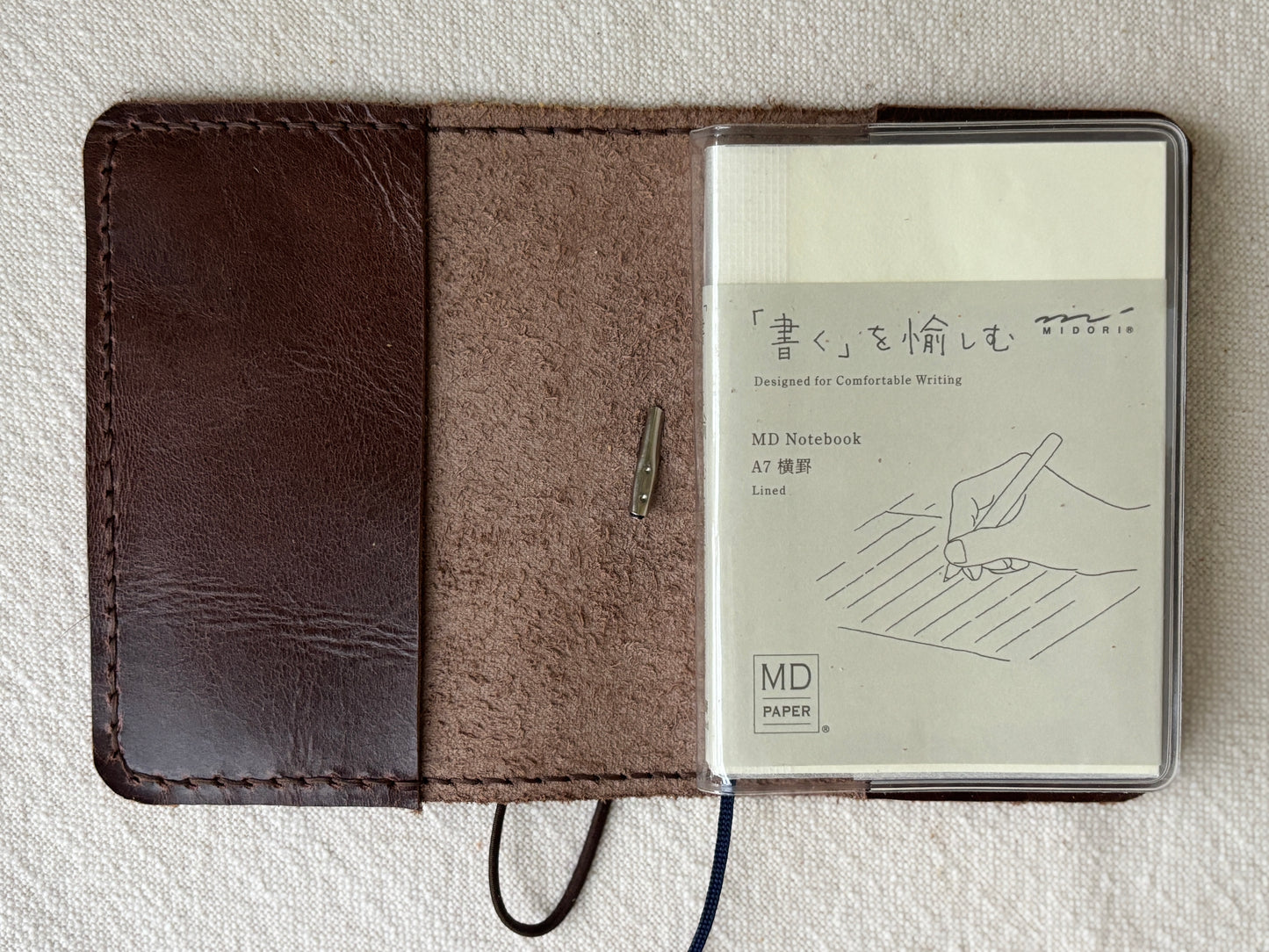 A7 Leather Book Cover, Wyatt Chocolate