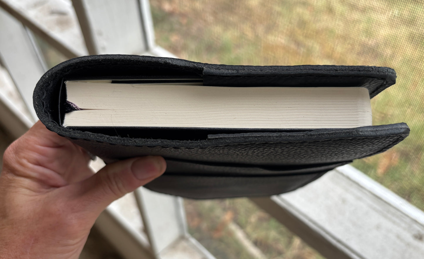 Moleskine Expanded Leather Book Cover, Pebbled Black
