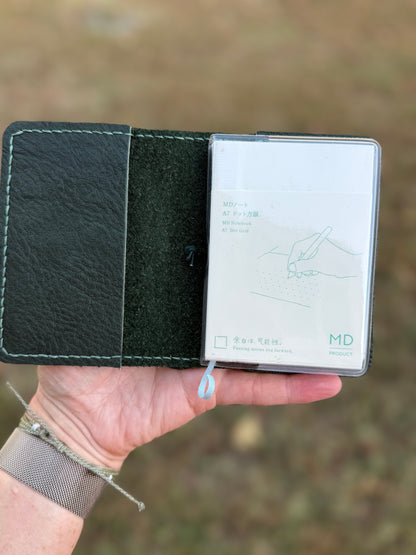 A7 Leather Book Cover, Hermann Oak Heritage: Thyme
