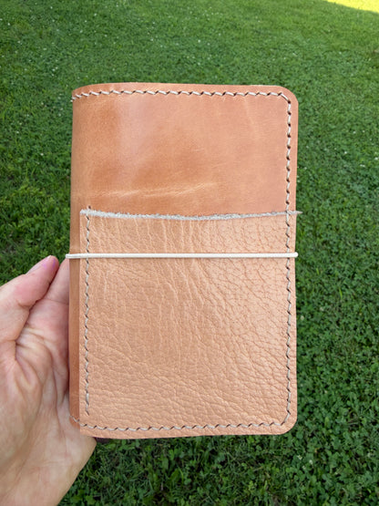 Pocket Leather Book Cover, Toasted Marshmallow