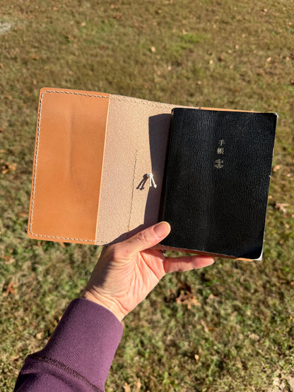 A6 Leather Book Cover, Toasted Marshmallow