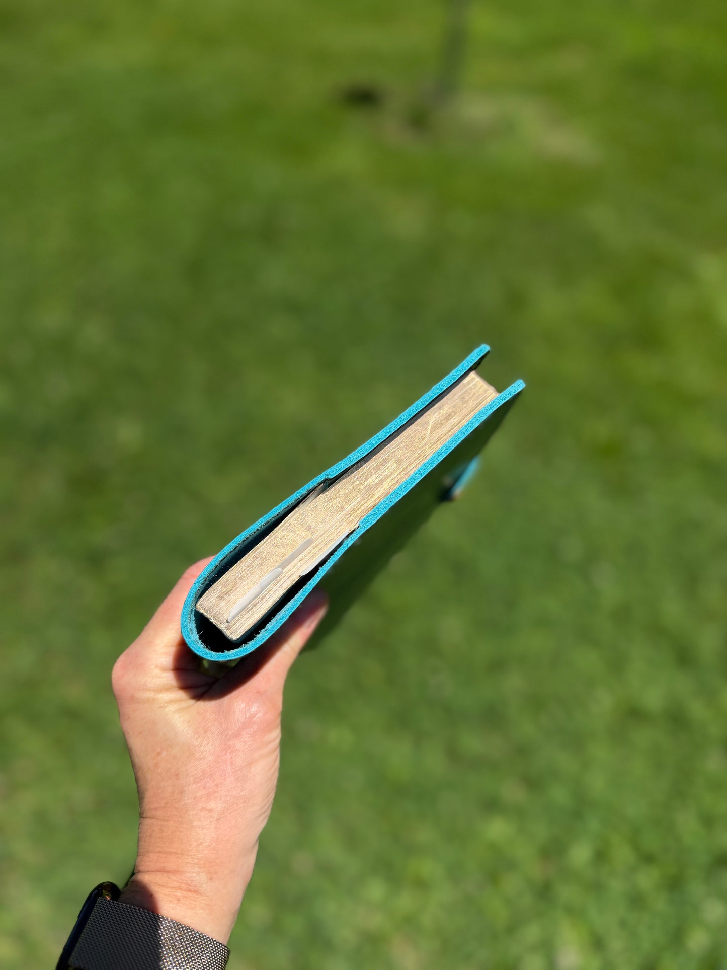 A5 Extra Width Leather Book Cover, Jade