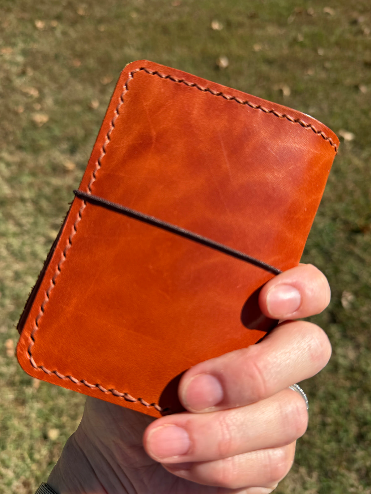 A7 Leather Book Cover, Chestnut