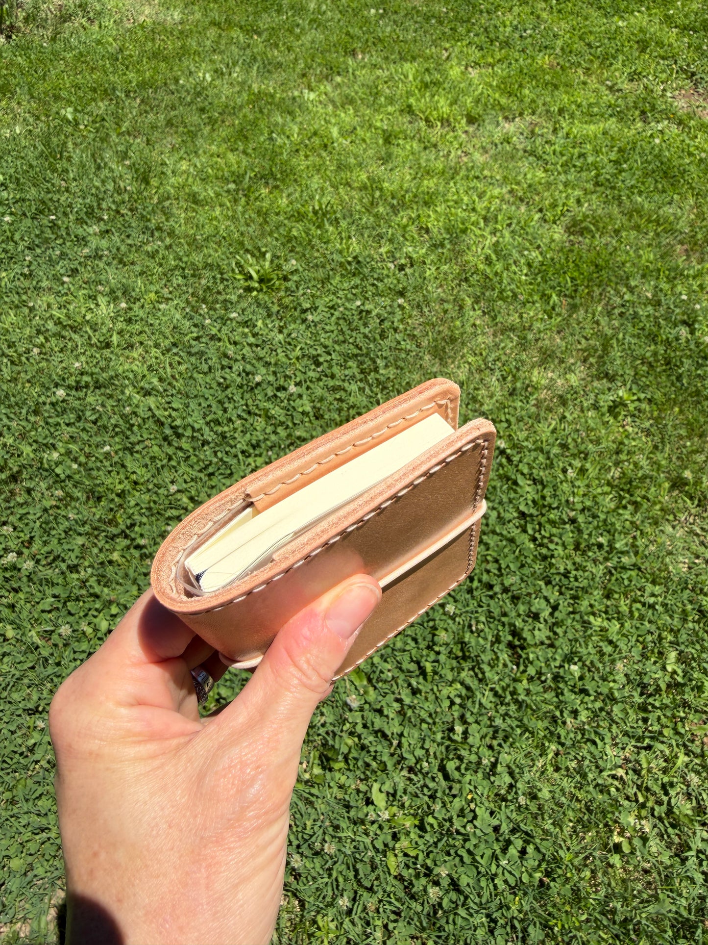 A7 Leather Book Cover, Toasted Marshmallow