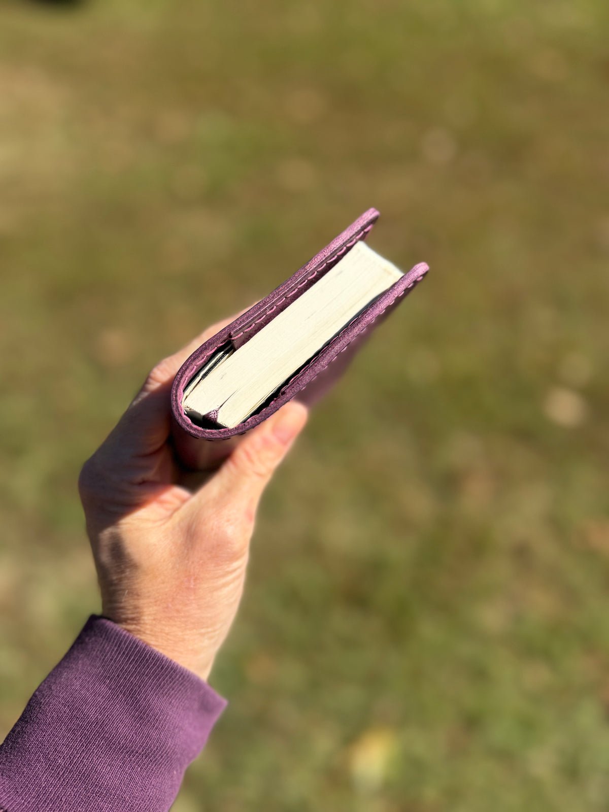 Pocket Leather Book Cover, Pueblo Purple