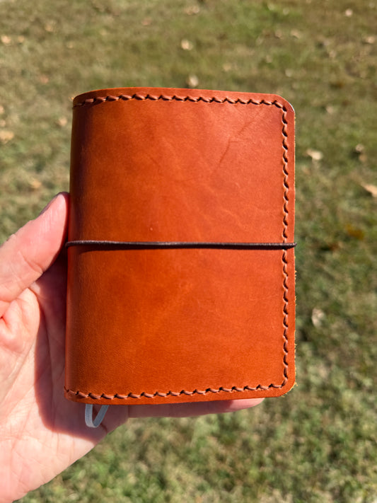A7 Leather Book Cover, Chestnut