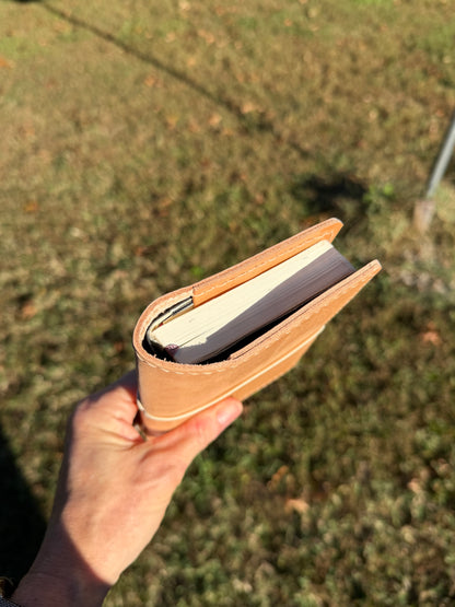 Pocket Leather Book Cover, Toasted Marshmallow