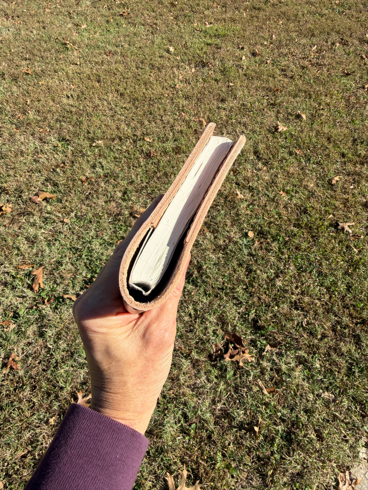 A6 Leather Book Cover, Toasted Marshmallow