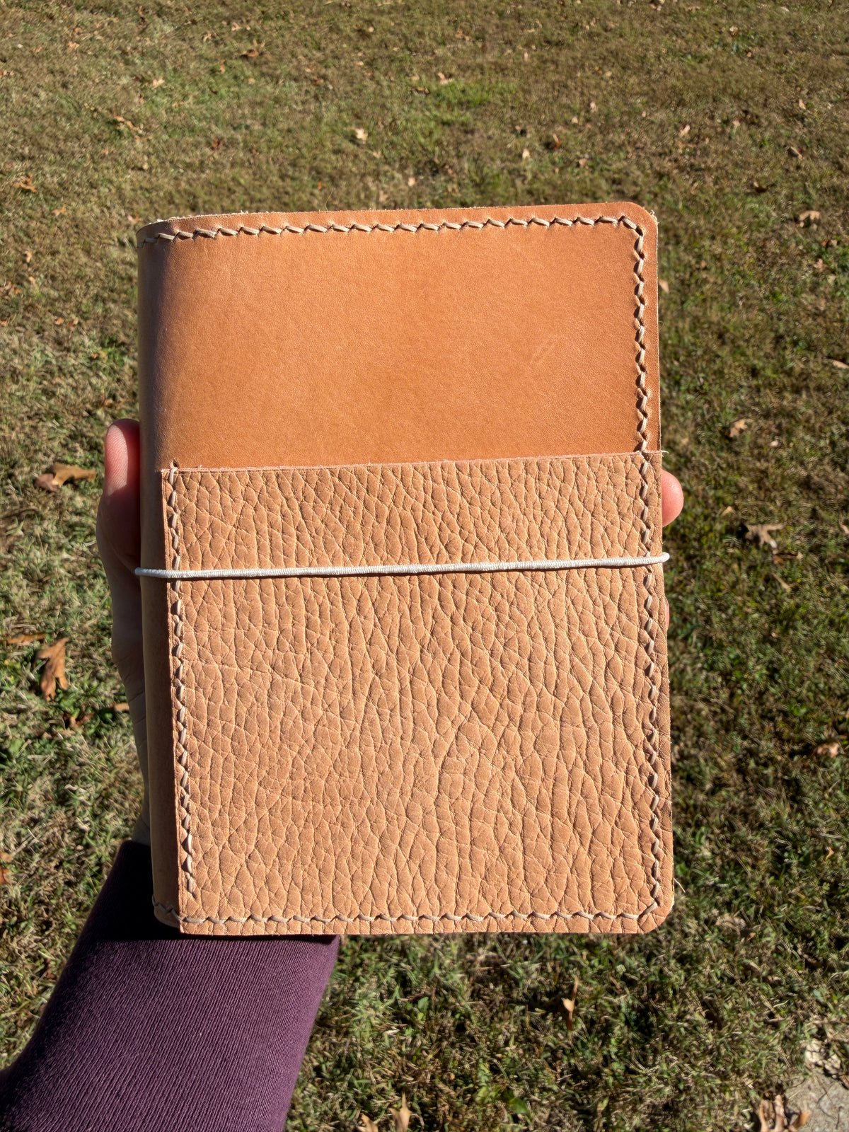 A6 Leather Book Cover, Toasted Marshmallow