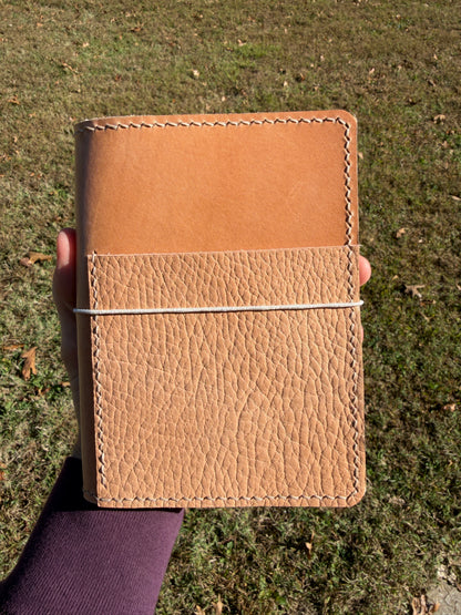 A6 Leather Book Cover, Toasted Marshmallow