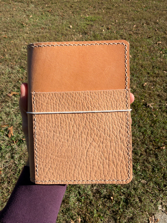A6 Leather Book Cover, Toasted Marshmallow