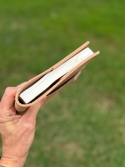 A5 Extra Width Leather Book Cover, Toasted Marshmallow