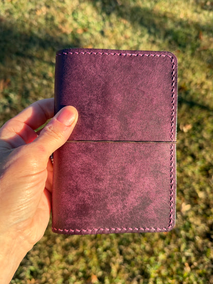Pocket Leather Book Cover, Pueblo Purple