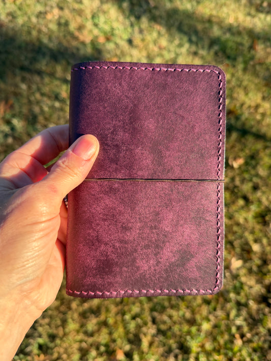 Pocket Leather Book Cover, Pueblo Purple