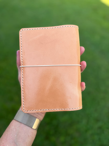 A6 Leather Book Cover, Toasted Marshmallow
