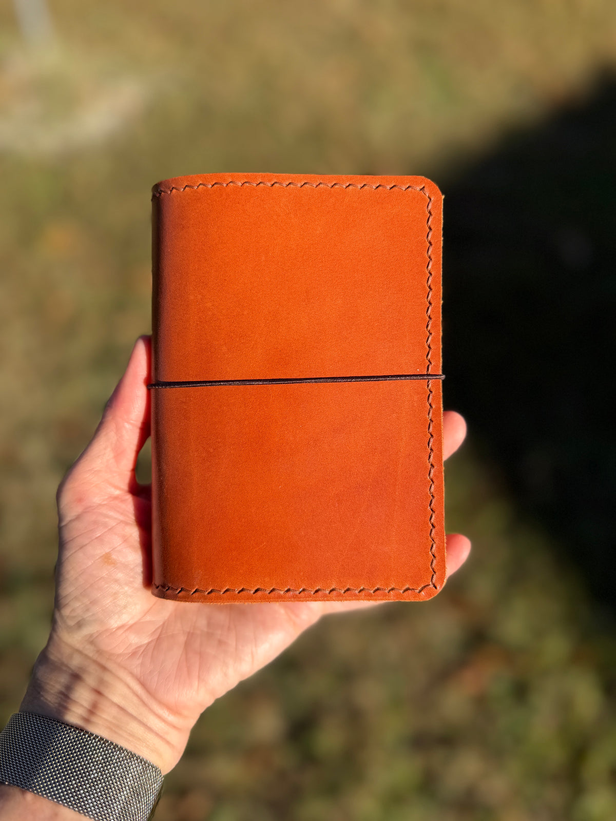 Passport Leather Book Cover, Chestnut