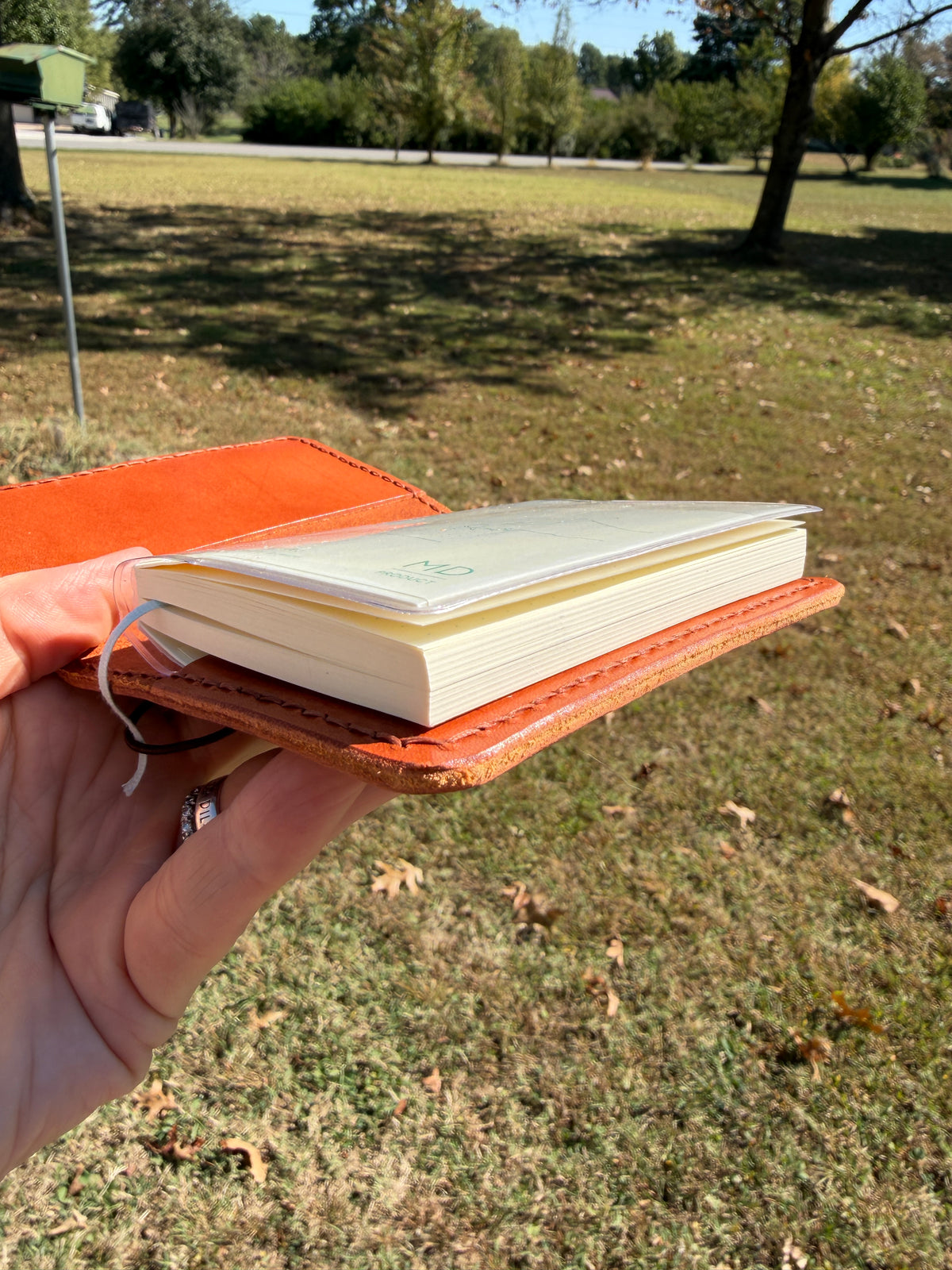 A7 Leather Book Cover, Chestnut