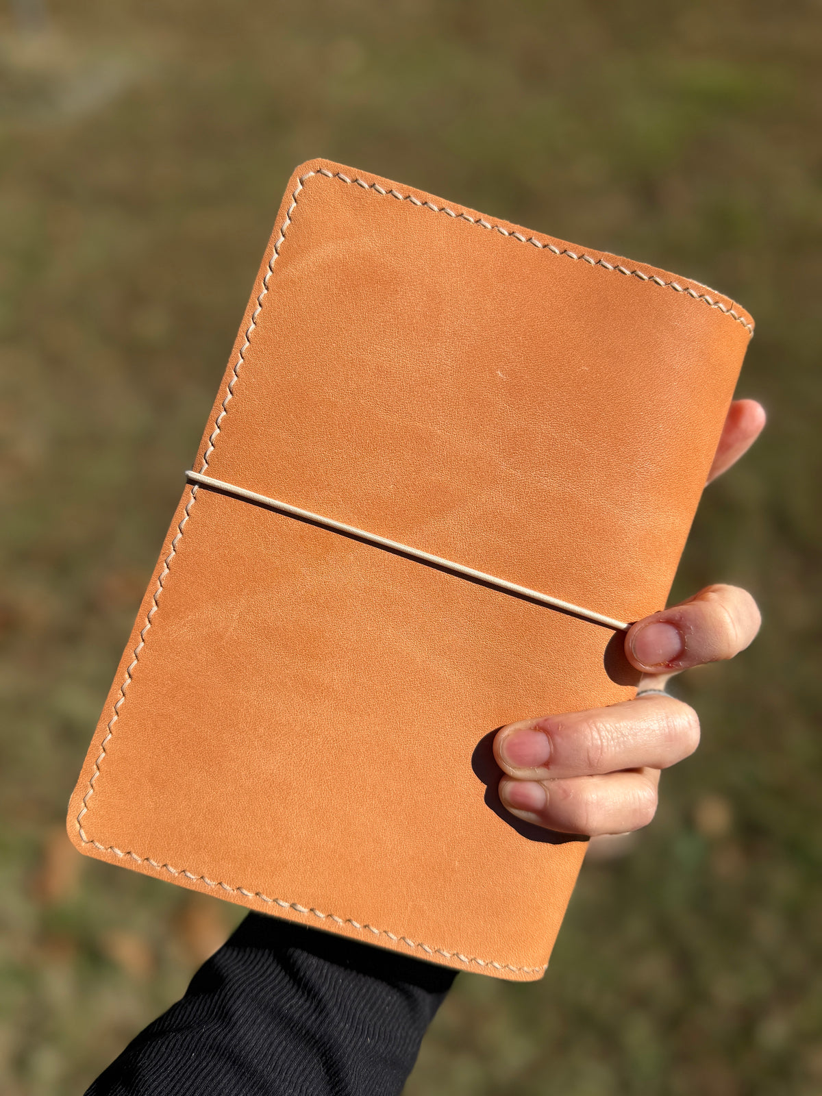 Branded B6 Leather Book Cover, Toasted Marshmallow