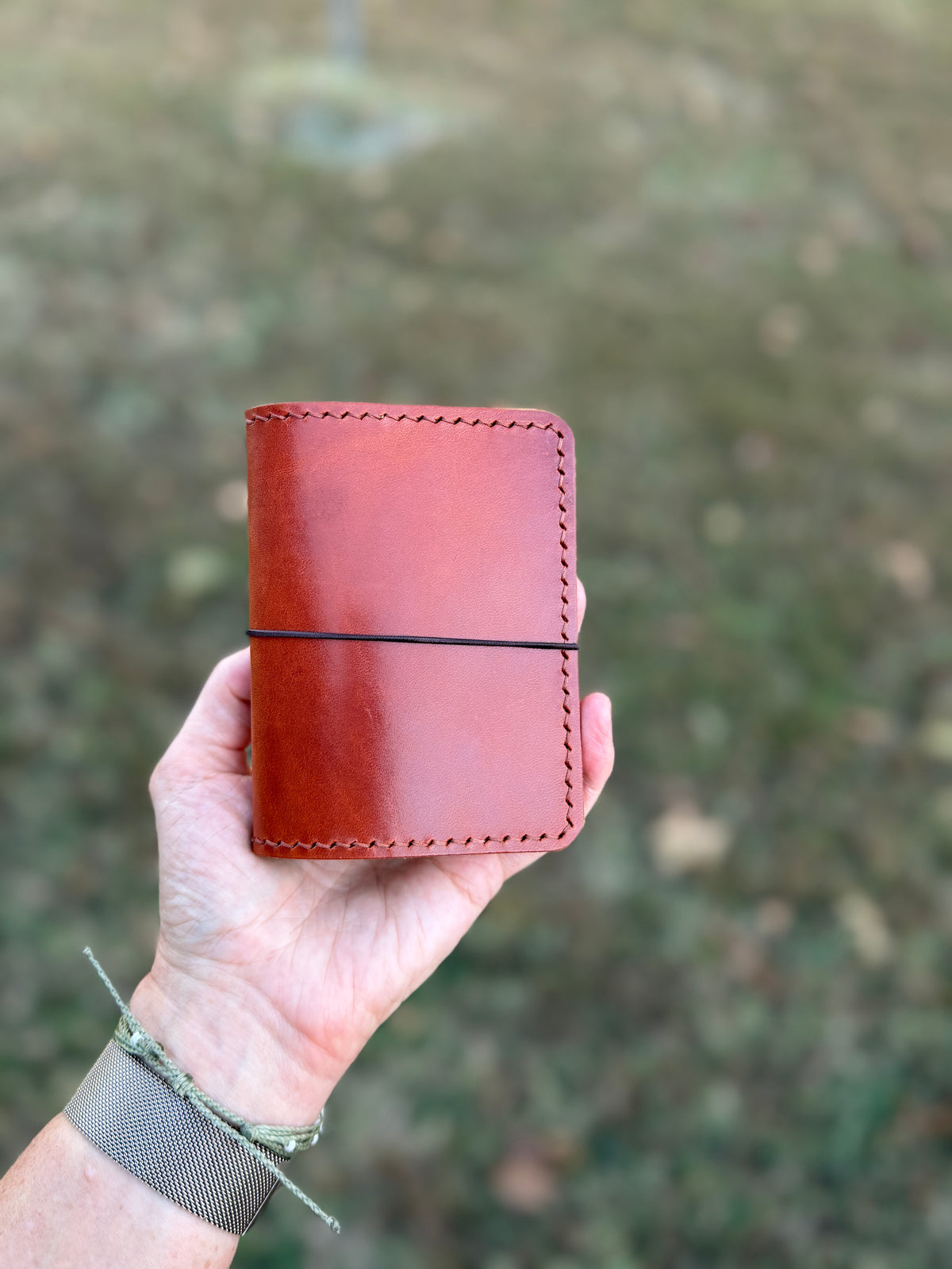 A7 Leather Book Cover, Chestnut