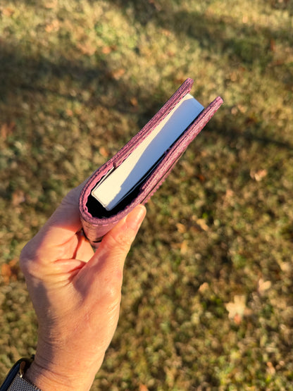 Pocket Leather Book Cover, Pueblo Purple