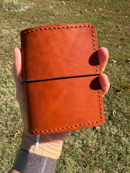 A7 Leather Book Cover, Chestnut