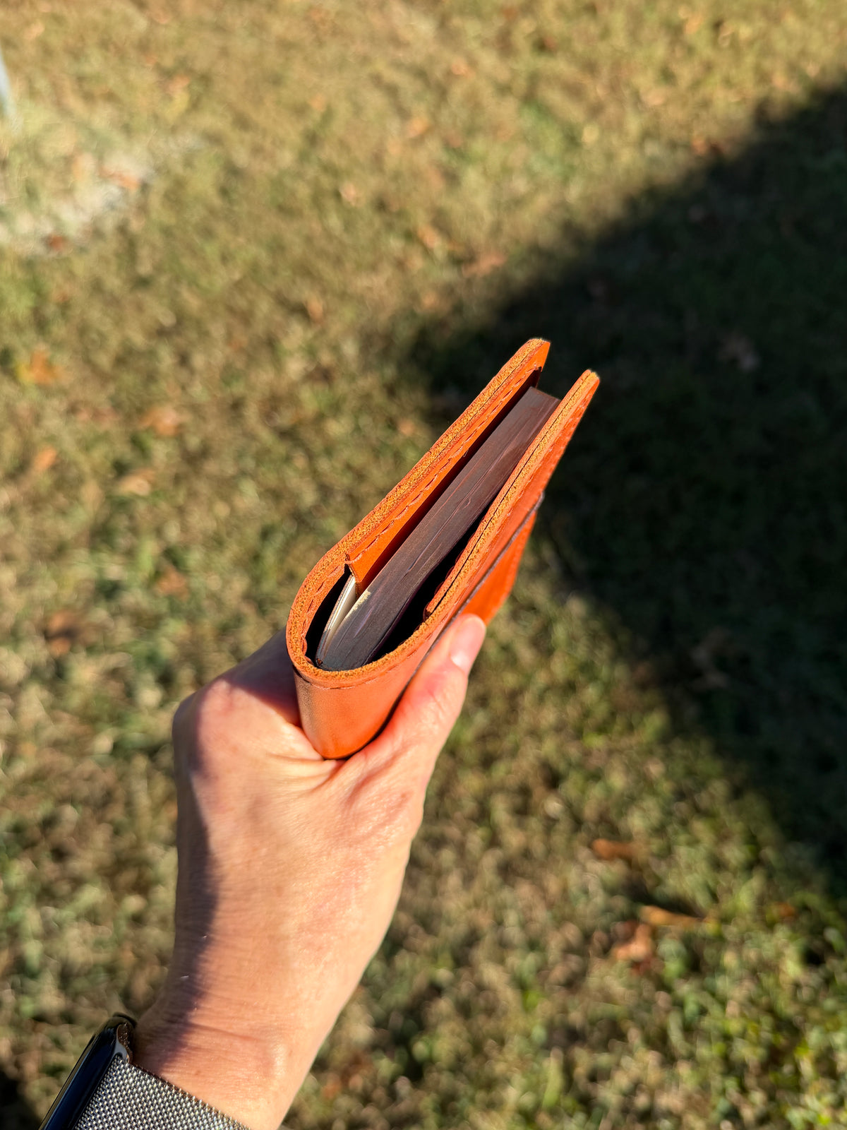 Passport Leather Book Cover, Chestnut