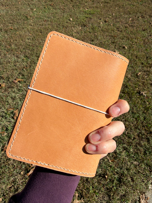 A6 Leather Book Cover, Toasted Marshmallow