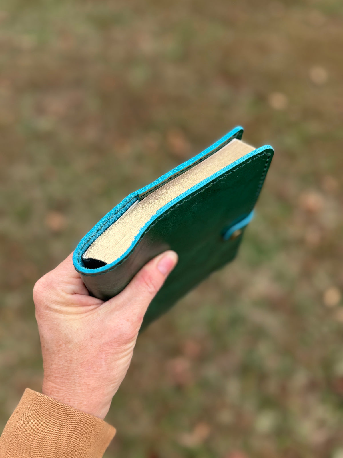 B6 Leather Book Cover, Jade