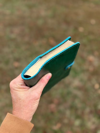 B6 Leather Book Cover, Jade