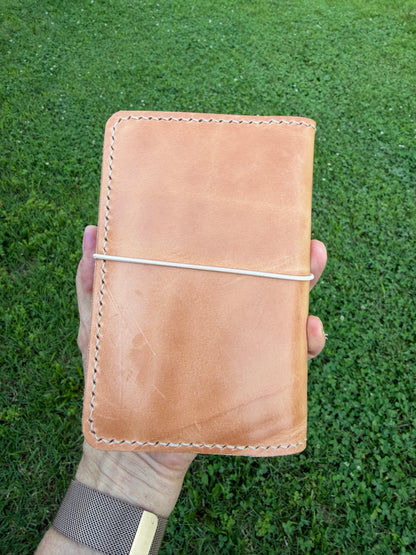 Pocket Leather Book Cover, Toasted Marshmallow