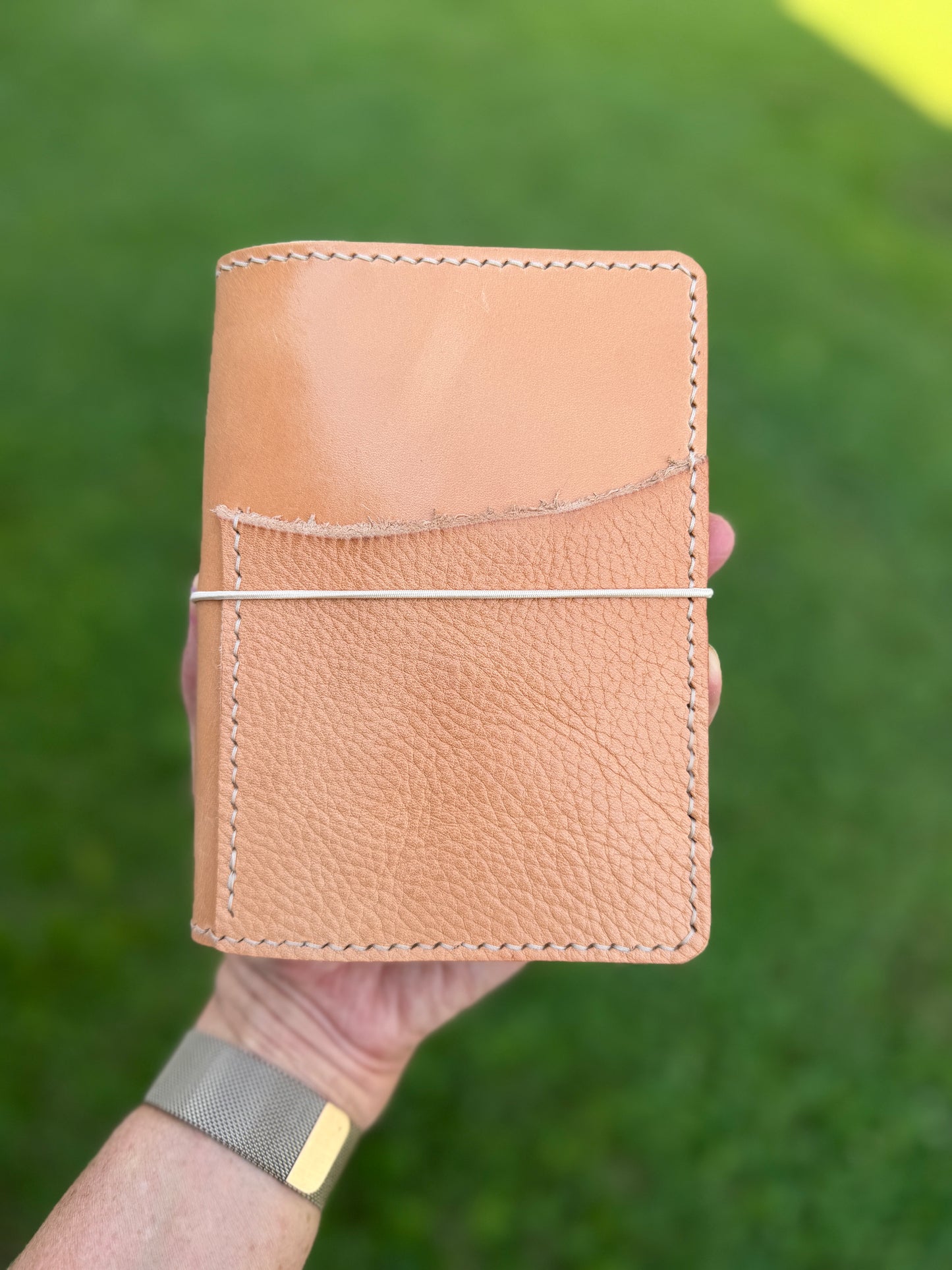 A6 Leather Book Cover, Toasted Marshmallow