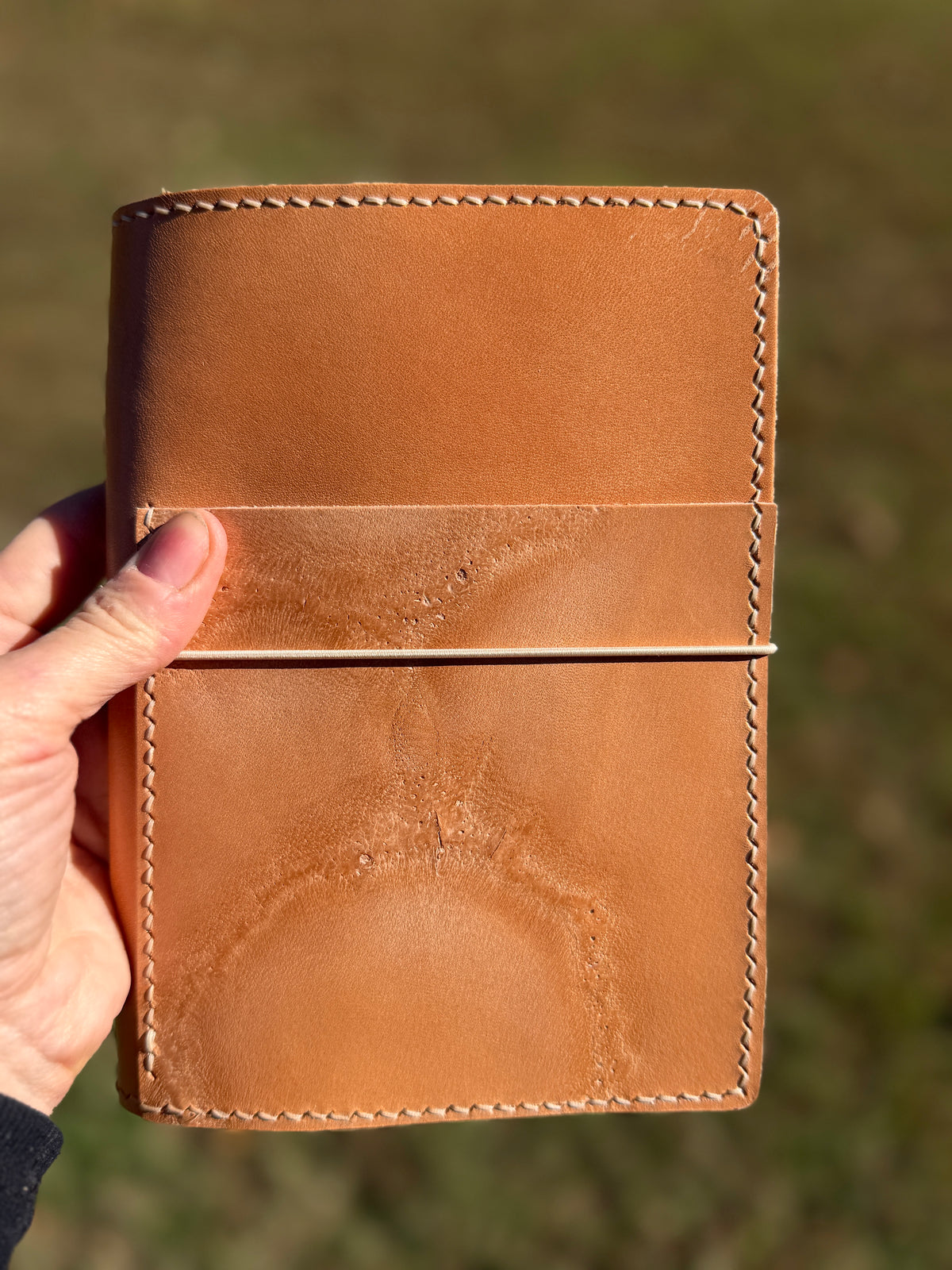 Branded B6 Leather Book Cover, Toasted Marshmallow