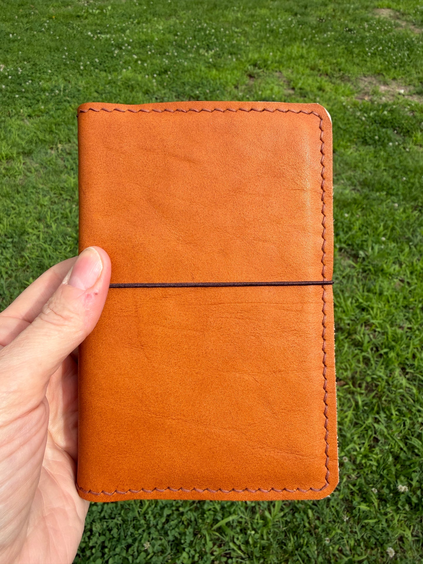 Pocket Leather Book Cover, Italian Light Brown