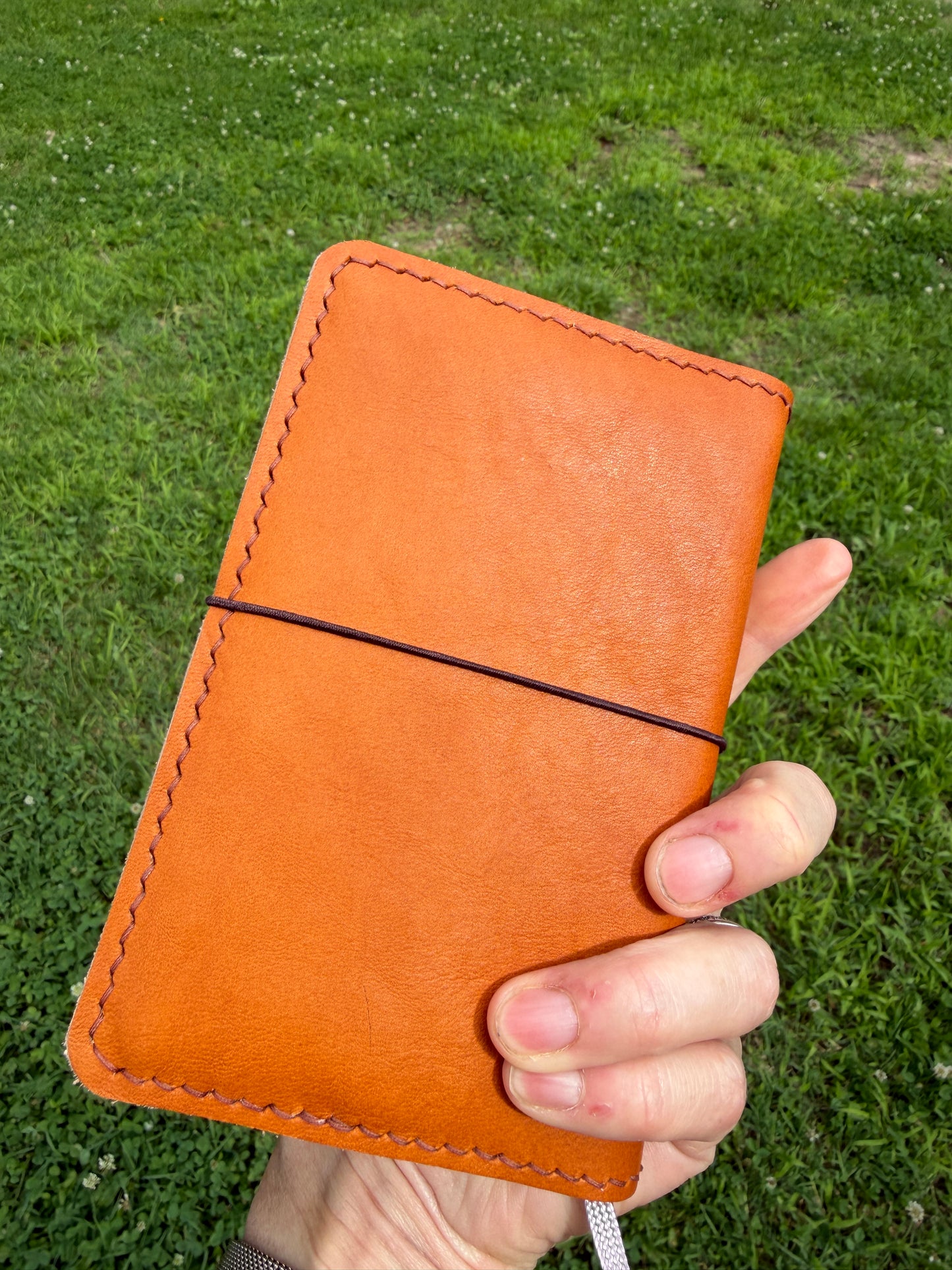 Pocket Leather Book Cover, Italian Light Brown