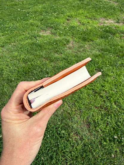 Pocket Leather Book Cover, Italian Light Brown
