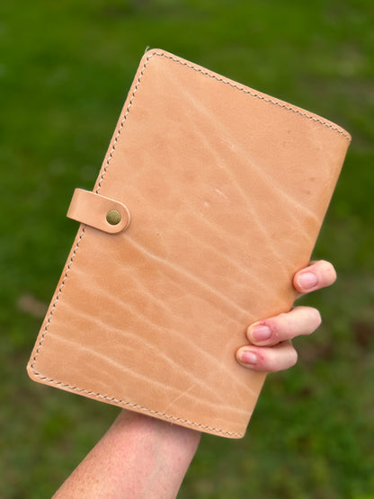 A5 Leather Book Cover, Toasted Marshmallow