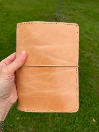 B6 Leather Book Cover, Toasted Marshmallow