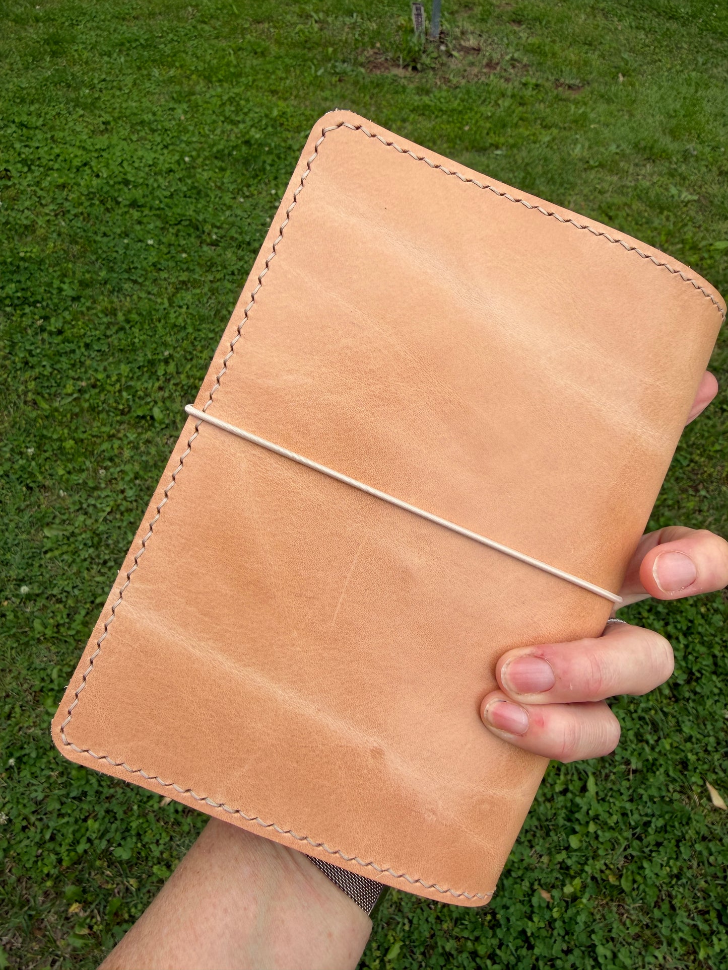 B6 Leather Book Cover, Toasted Marshmallow