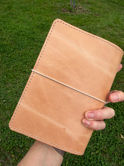 B6 Leather Book Cover, Toasted Marshmallow