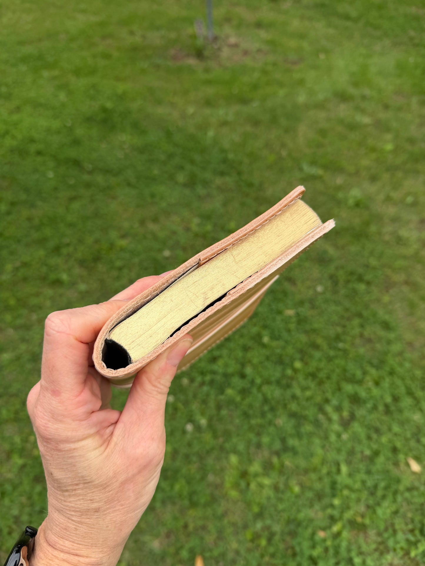 B6 Leather Book Cover, Toasted Marshmallow
