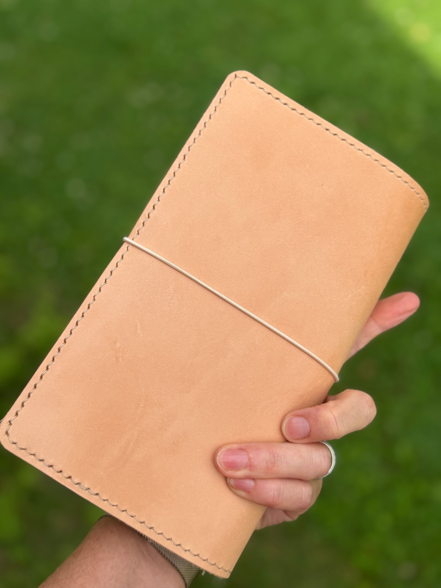 Standard Leather Book Cover, Toasted Marshmallow (Pebbled Pockets!)