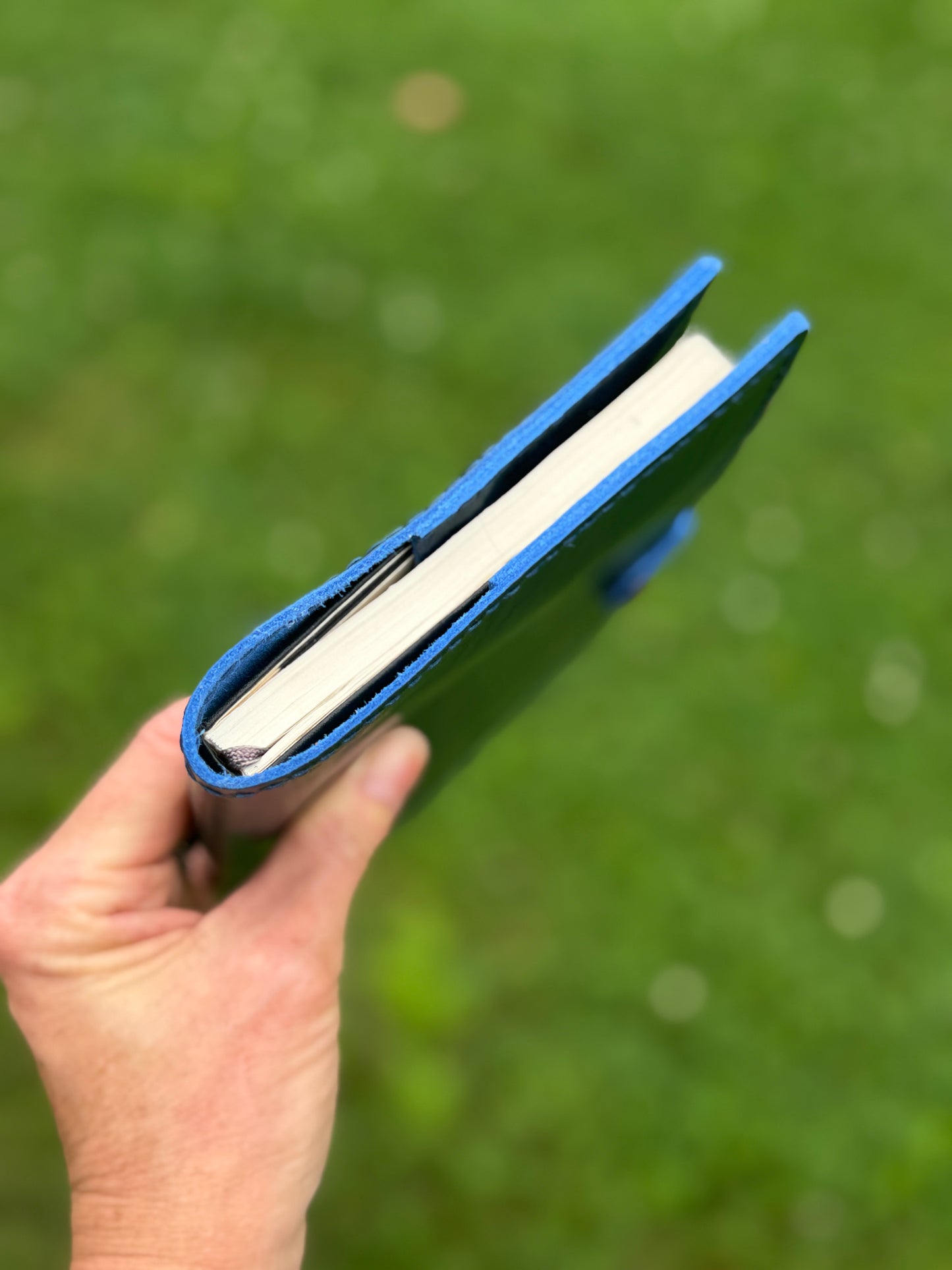 A5 Slim Leather Book Cover, Cobalt