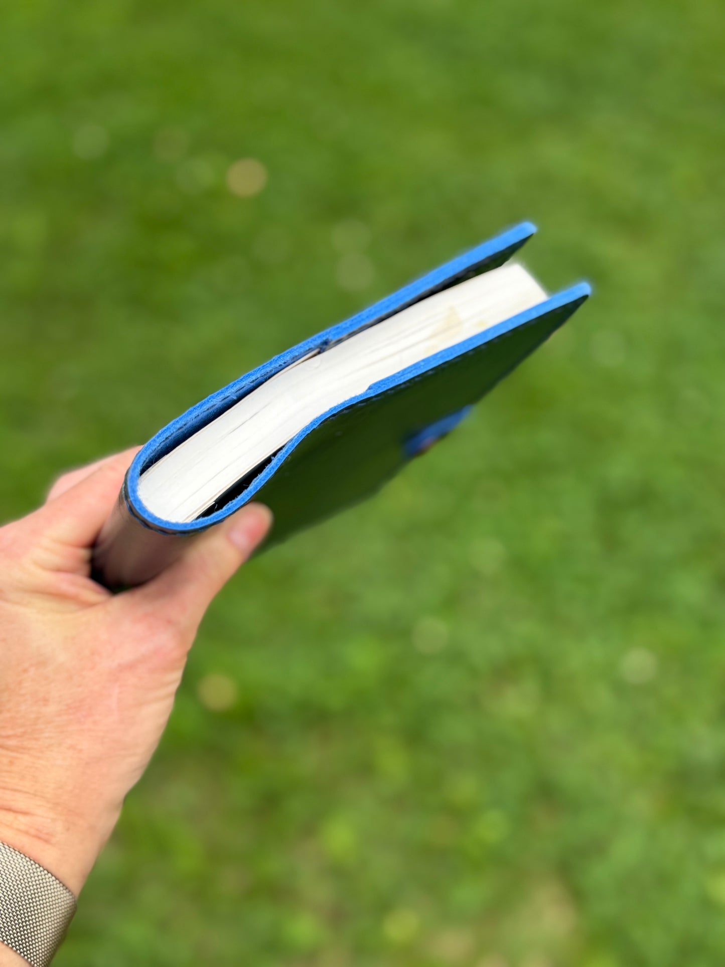 A5 Extra Width Leather Book Cover, Cobalt