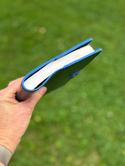 A5 Extra Width Leather Book Cover, Cobalt