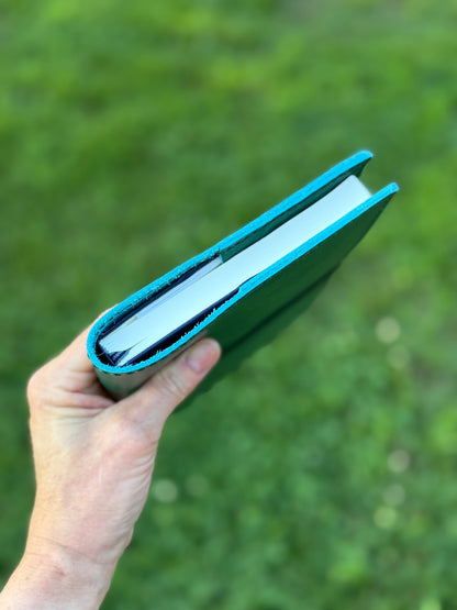 A5 Leather Book Cover, Jade