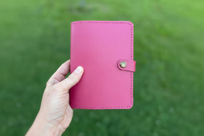A6 Leather Book Cover, Fuchsia
