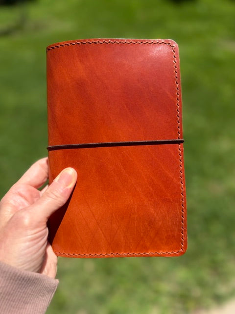 B6 Slim (Sterling Ink) Leather Book Cover, Chestnut