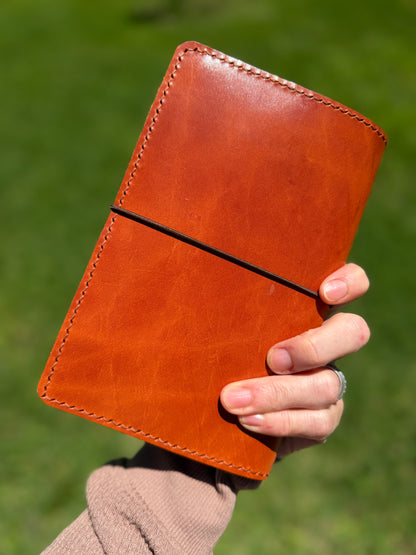 B6 Slim (Sterling Ink) Leather Book Cover, Chestnut